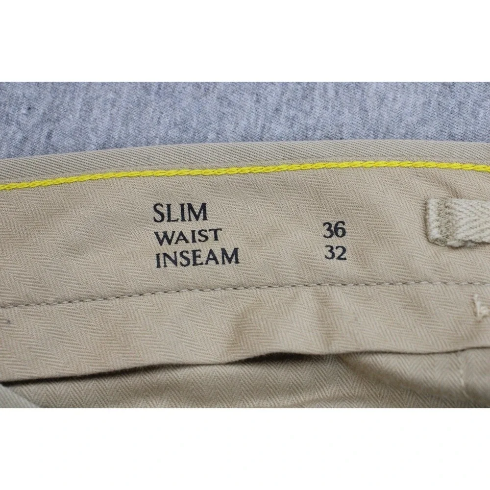 Banana Republic Pants Mens 36 x 32 Beige Cotton Blend Flat Front Straight Chino